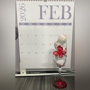 Red Butterfly 🦋 Champagne Flutes 🥂 with Red Accents